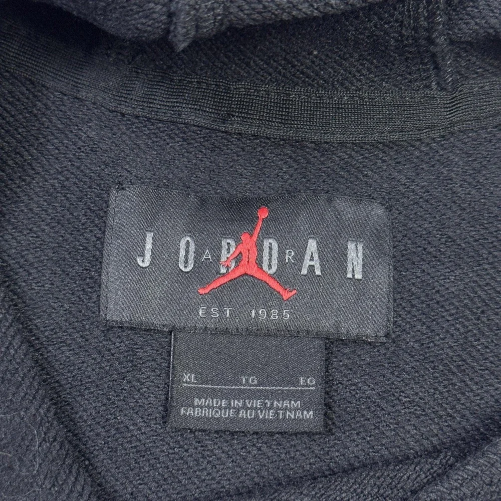 Nike Jordan Hoodie Sweatshirt Mens XL Black Pullover Fleece X3 Graphic Jumpman